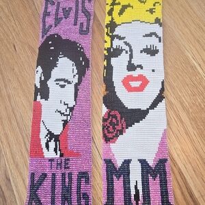 Beaded Elvis and Marilyn
